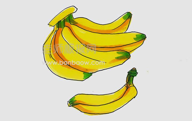 彩色香蕉简笔画图片 香蕉简单画法