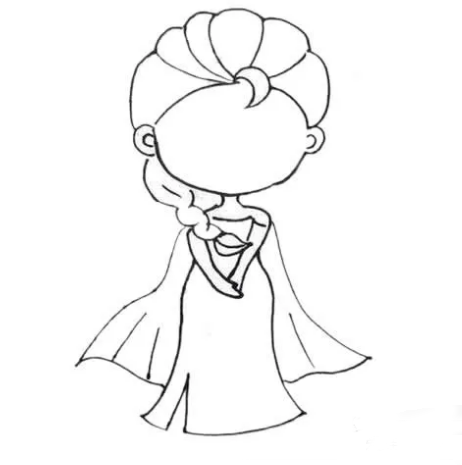 卡通人物爱莎公主简笔画 爱莎公主是怎么画的